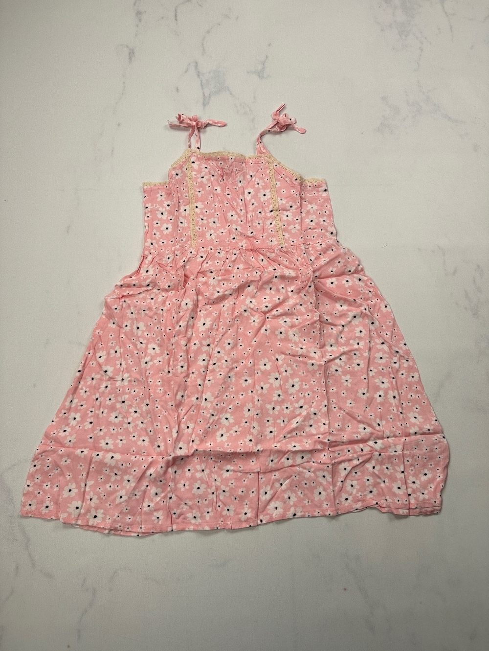 Love Glam Girl Printed Sundress Pink Contemporary Modern Feminine - Girls M